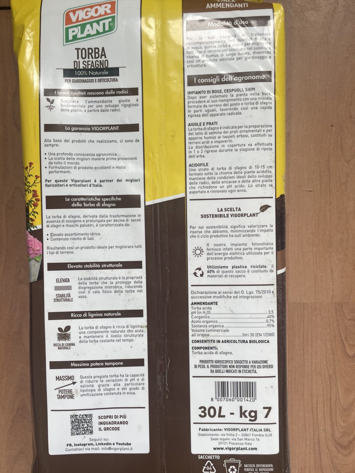 Vigorplant kiseli treset  – 30 L